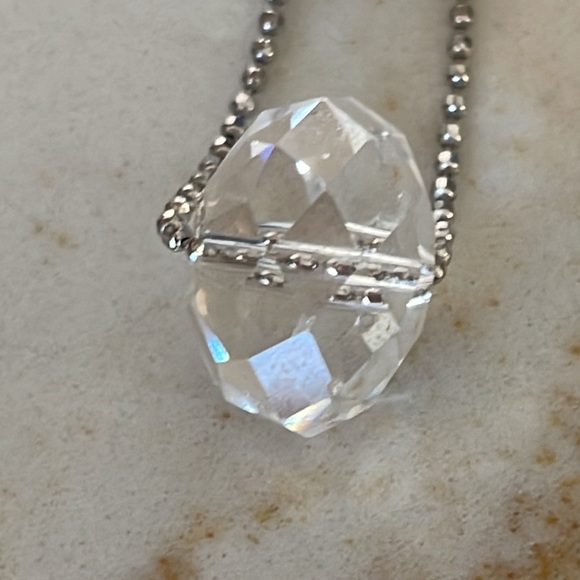 Swarovski Crystal Cut Crystal & Pavé Circle Ball Silver Necklace Pendant - Picture 6 of 12
